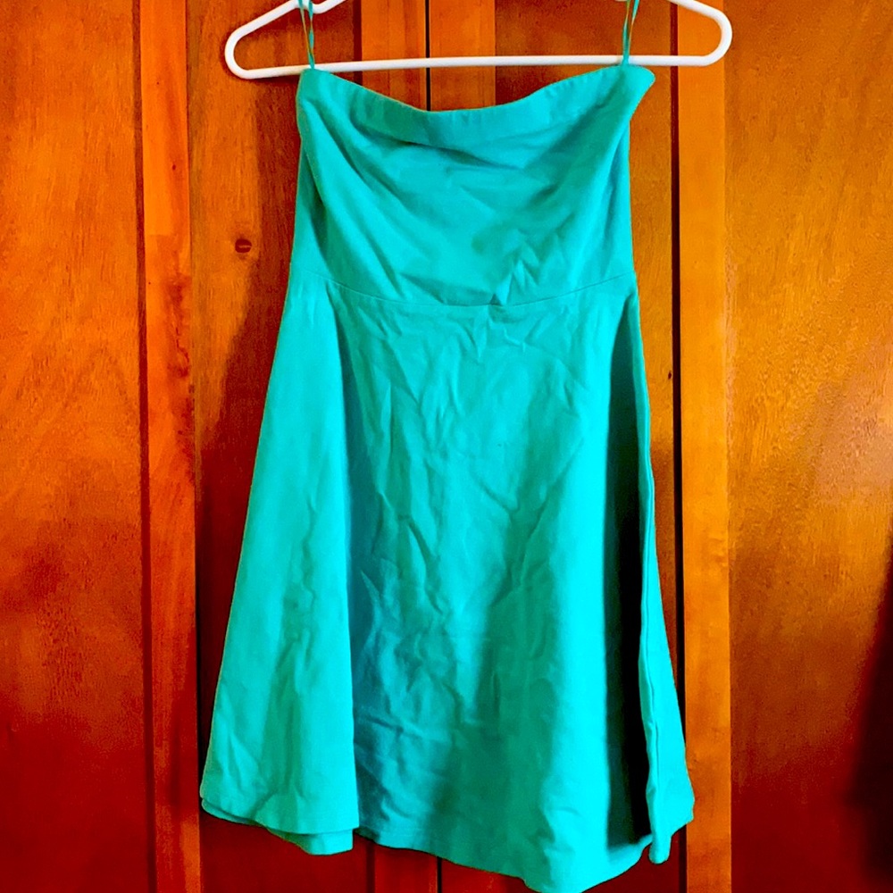 Cute greenish/turquoise strapless dress